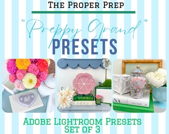 Mobile LIGHTROOM Presets, Grandmillennial Preppy Presets for Vintage & Antique Resellers on Instagram - Set of 3 - Style: "Preppy Grand"