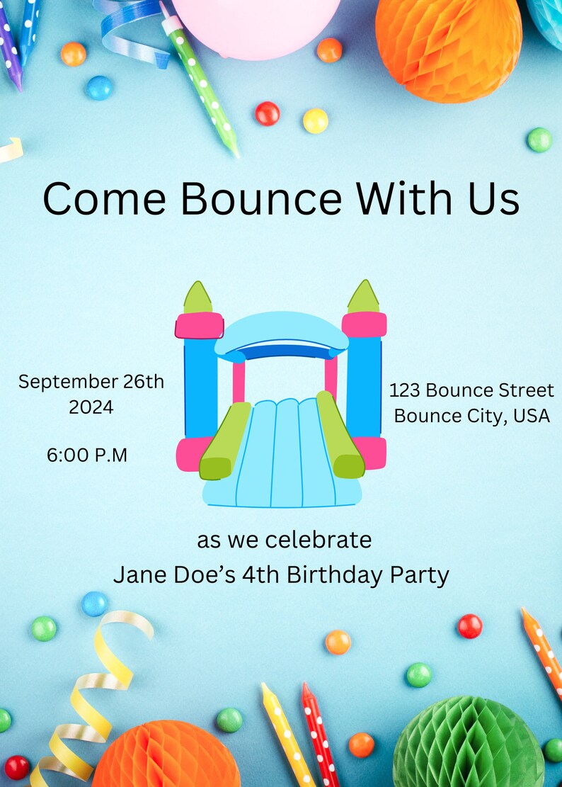 Bounce House Birthday Party Invitation Cards 5x7 PDF Printable And Il 794xN.6187605666 6vp9