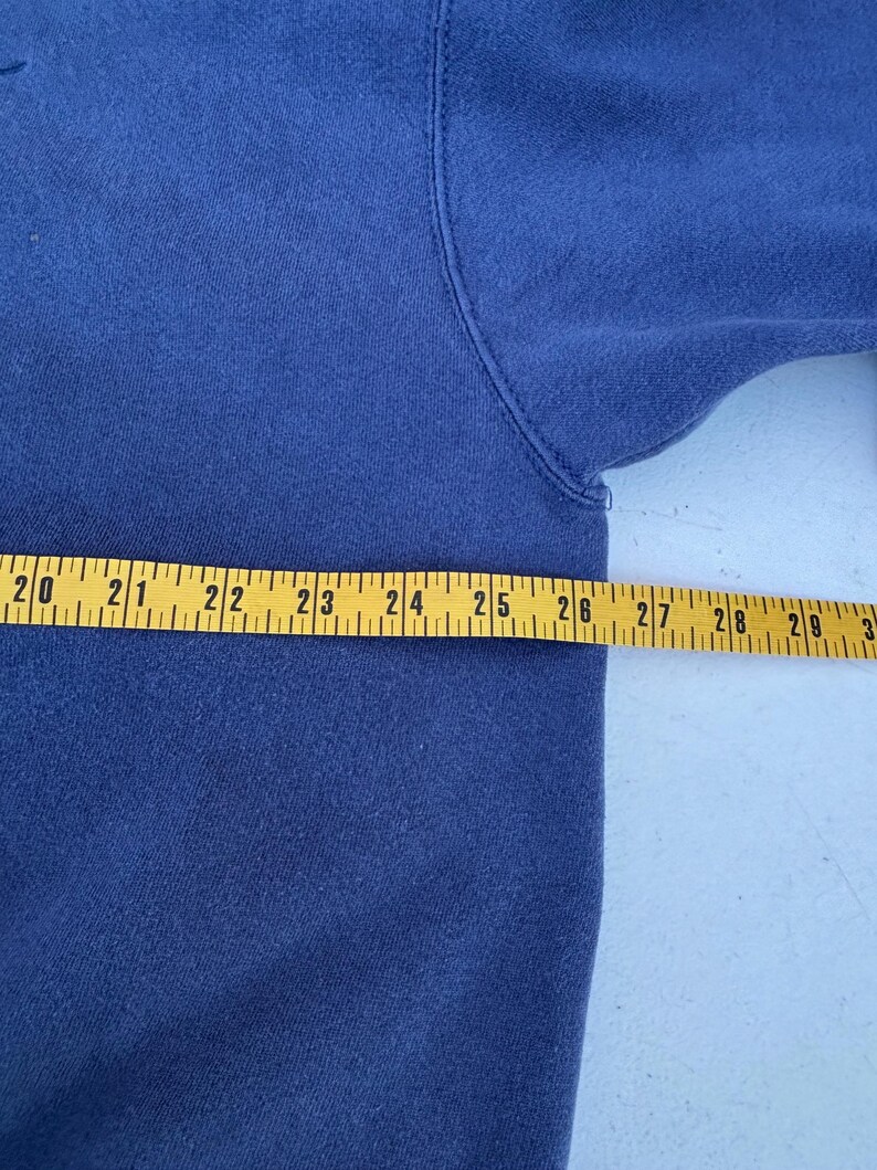1999-2000-talet Vintage Nike Small Swoosh broderad logotyp blå tröja storlek XL tillverkad i USA, Klassisk Vintage, Urban Outfitters, Streetwear. bild 8