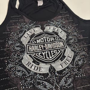 Y2K Vintage Rhinestone Harley Davidson Custom Reworked Tube Top/bandeau size M/L, Summer, Streetwear, Urban Outfitters, Bikerchic, 2000s. bild 7