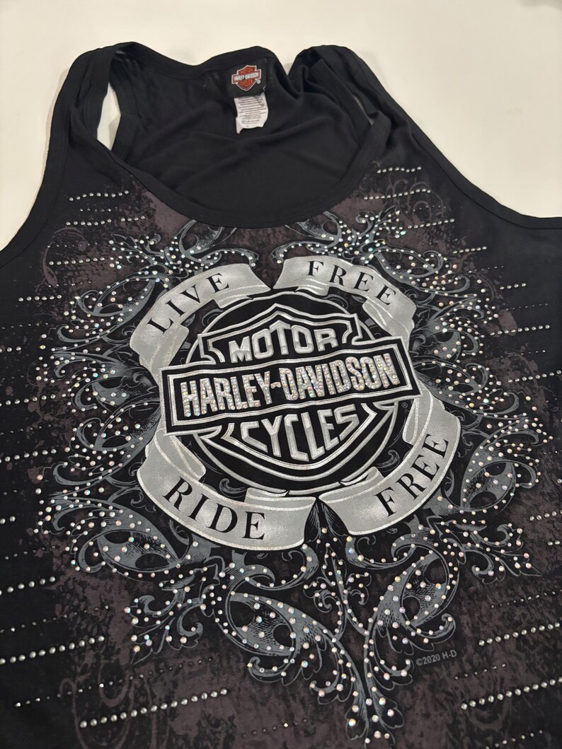 Y2K Vintage Rhinestone Harley Davidson Custom Reworked Tube Top/bandeau size M/L, Summer, Streetwear, Urban Outfitters, Bikerchic, 2000s. bild 7