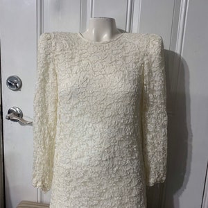 Vintage Liz Petite Inc. dress, Beige dress Vintage, Midi dress size 8.