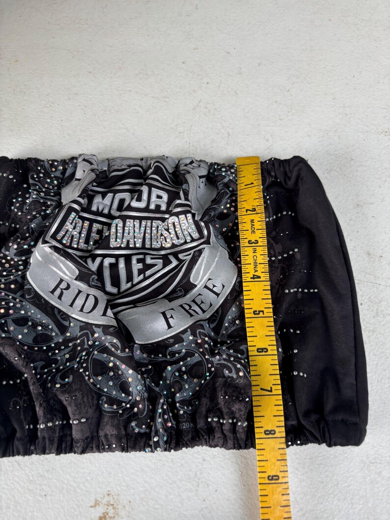 Y2K Vintage Rhinestone Harley Davidson Custom Reworked Tube Top/bandeau size M/L, Summer, Streetwear, Urban Outfitters, Bikerchic, 2000s. bild 5