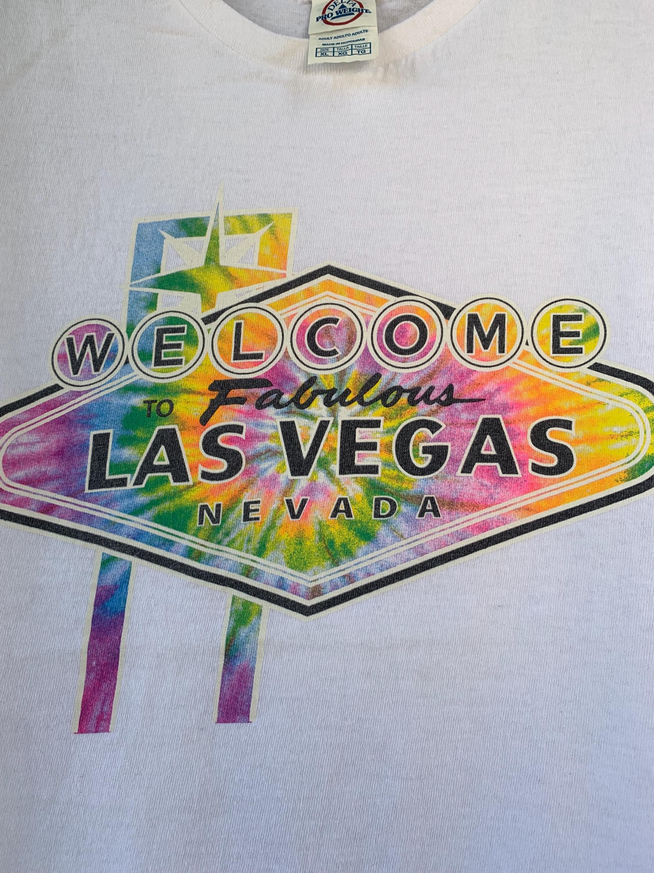 ヴィンテージ Welcome to Fabulous Las Vegas Nevada ホワイト T 