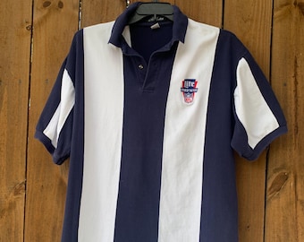 Camiseta polo de peso pesado, jugador del año de la NFL, vintage de los años 90, talla XXL, fútbol, vintage, años 90, camiseta polo a rayas.