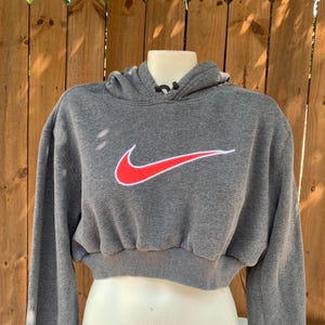 Y2K Vintage Nike big swoosh custom reworked hoodie size M, Upcycled, 2000s, Streetwear, Urban Style, Retro.