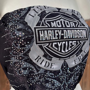 Y2K Vintage Rhinestone Harley Davidson Custom Reworked Tube Top/bandeau size M/L, Summer, Streetwear, Urban Outfitters, Bikerchic, 2000s. bild 2