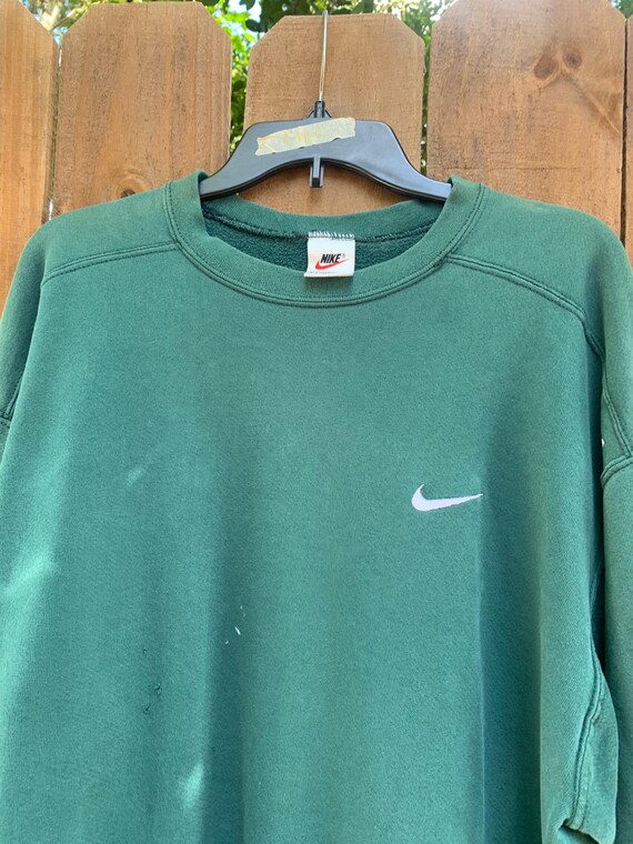 nike mini swoosh oversized sweatshirt green