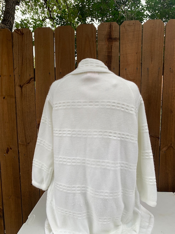 Vintage 70s Sears long sweater size M/L , White A… - image 4