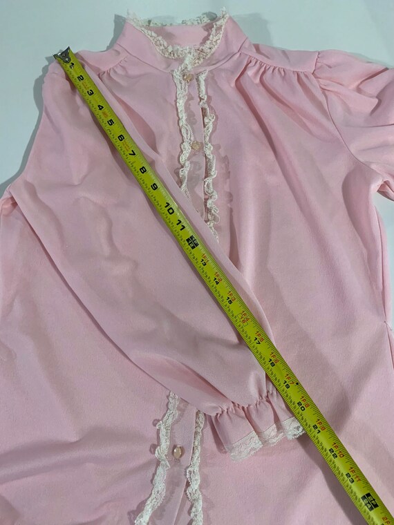 Vintage 50’s Lace Pink Blouse size M. - image 8