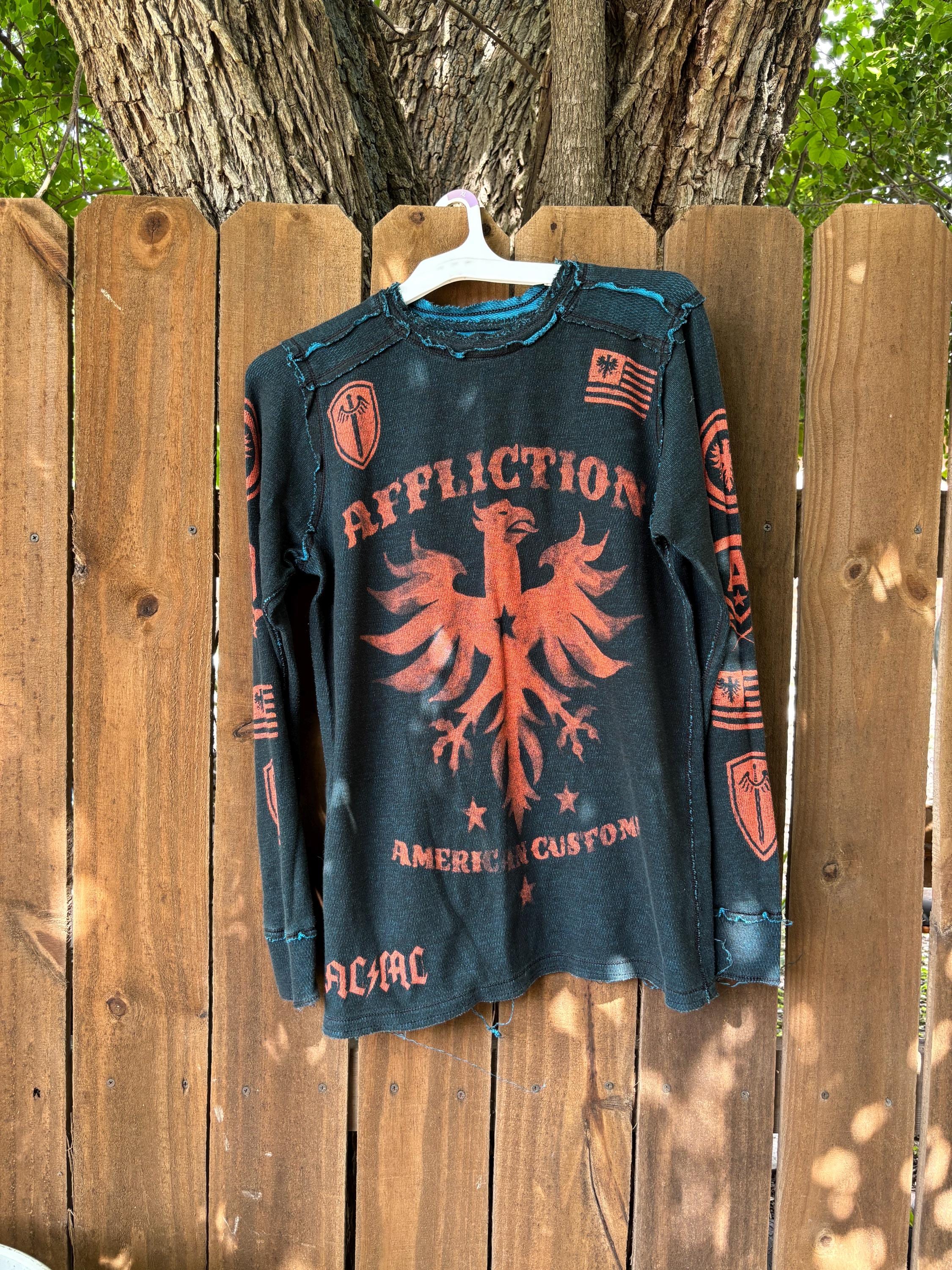 Y2K Vintage Affliction Reversible Long Sleeve Thermal Shirt Size
