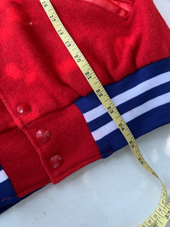 Vintage Letterman Holloway Jacket Size Medium, Vtg Academics Red 