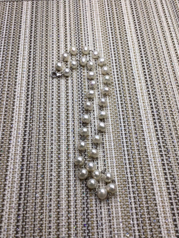 Vintage 90s Jewelry pearls set necklace & bracelet