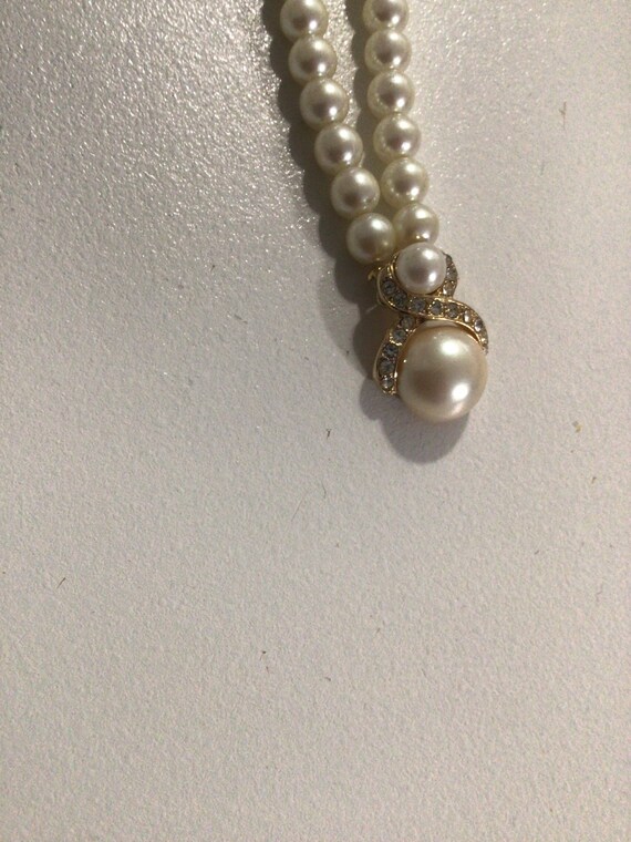 Vintage Marvella faux pearls beaded necklace 16” - image 5