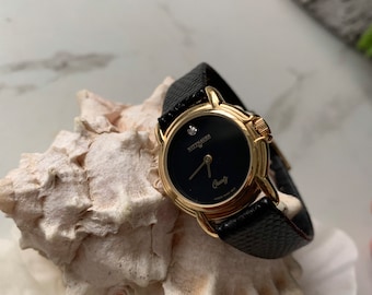 Wittnauer Ladies Dress Watch 8 Diamonds On Black Sun-ray Dial 36mm Vintage 80s Wittnauer Diamond Ladies Watch, Tru Vintage  main image 4