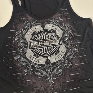 Y2K Vintage Rhinestone Harley Davidson Custom Reworked Tube Top/bandeau size M/L, Summer, Streetwear, Urban Outfitters, Bikerchic, 2000s. bild 8