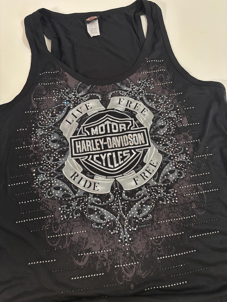 Y2K Vintage Rhinestone Harley Davidson Custom Reworked Tube Top/bandeau size M/L, Summer, Streetwear, Urban Outfitters, Bikerchic, 2000s. bild 8