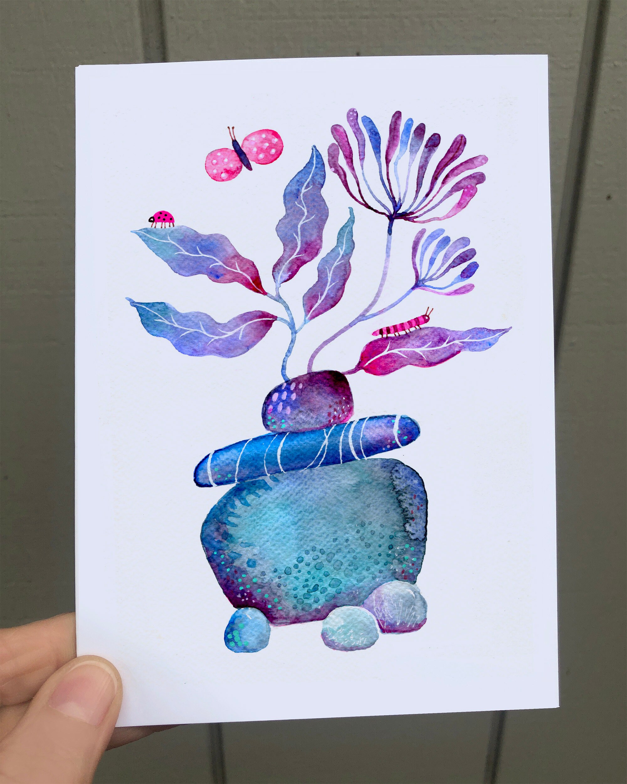 Set of 6 Art Note Cards - Rock Cairn IV Collection - Etsy