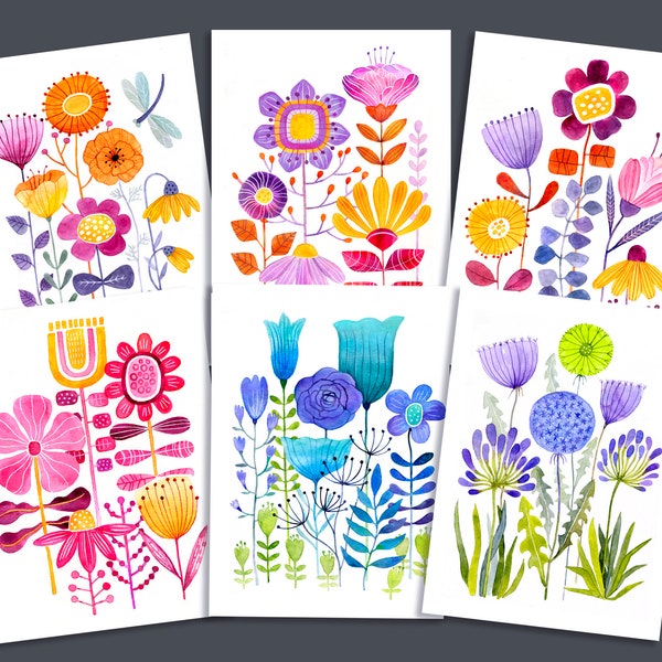 Modern Art Cards Etsy