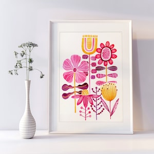 11&quot; x 14&quot; Giclée Print | Watercolor | Garden Pinks