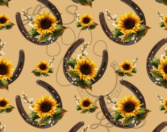 Seamless pattern, horseshoe and sunflowers seamless, sunflowers horseshoe pattern, horseshoe, sunflower seamless, sunflowers, horses
