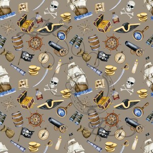 motif sans couture, motif pirate, pirate sans couture, pirates aquarelles, coffre au trésor, perroquet pirate, bateau pirate, carte au trésor, drapeau pirate