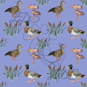 Seamless pattern, Ducks seamless, Mallard ducks, watercolor ducks, watercolor Mallards, duck pond
