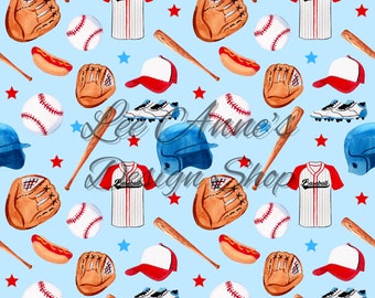 Seamless pattern, Baseball seamless, ball game seamless, baseball watercolor