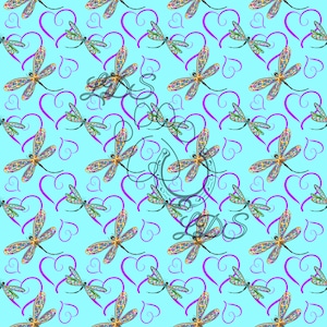 motif sans couture, libellule, motif libellule, girly, libellules, cœurs