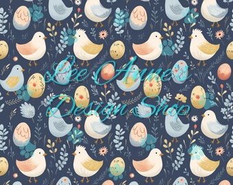 Seamless pattern, easter seamless, chickens seamless, chicks seamless, Easter eggs seamless, hens seamless, easter baby chicks