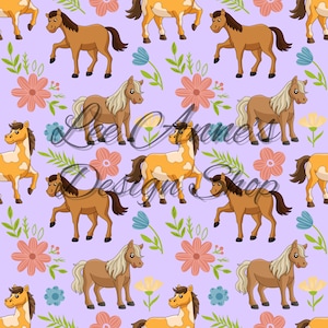 Seamless pattern, Horses seamless, Floral seamless, horse floral, horse floral seamless, watercolor horse