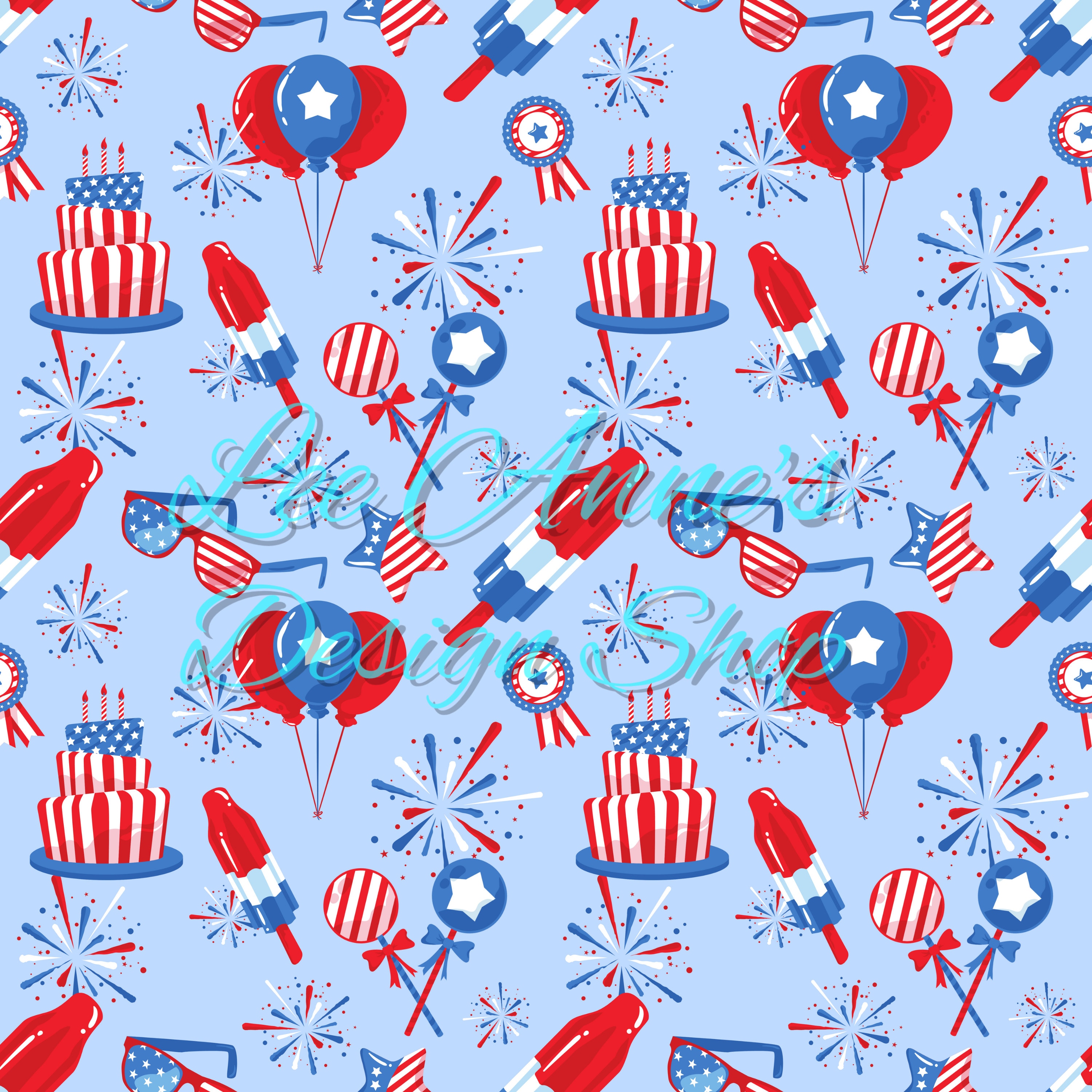 Seamless Pattern, Fourth of July Seamless, Bomb Pop Seamless ...