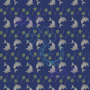 seamless pattern, dolphin pattern, watercolor dolphin, dolphins and palm trees pattern, palm trees