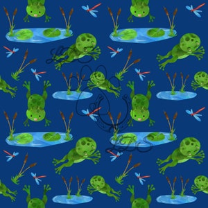 Padrão sem costura, sapo, sapo pulando, sapo aquarela, lagoa, nenúfar, padrão de sapo, meninos, crianças, fofo