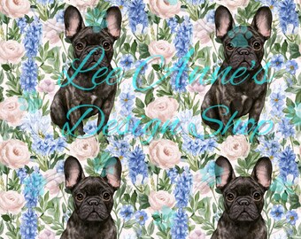 Seamless pattern, watercolor French bulldog seamless, French bulldog, frenchie seamless, bulldog seamless, frenchie pattern