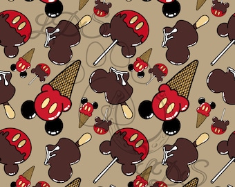 Seamless pattern, Mouse ears ice cream, mouse ears, ice cream cartoon, magical ice cream, minnie ice cream, mickey ice cream, chocolate