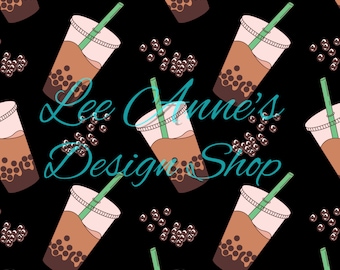 Seamless pattern, boba tea seamless, boba tea pattern