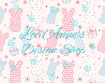 Seamless pattern, easter seamless, easter bunny seamless, coquette easter seamless, coquette bunny seamless, easter candy seamless