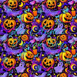 Nahtloses Muster, Halloween-nahtlos, Neon-Halloween-nahtlos, Jack-o-Laterne nahtlos