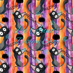 Padrão sem costura, gato de Halloween sem costura, Halloween sem costura, gato preto sem costura