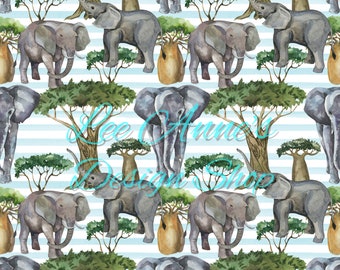 Seamless mönster, safari sömlös, elefant sömlös, safari djur sömlös, zoo sömlös, akvarell elefant