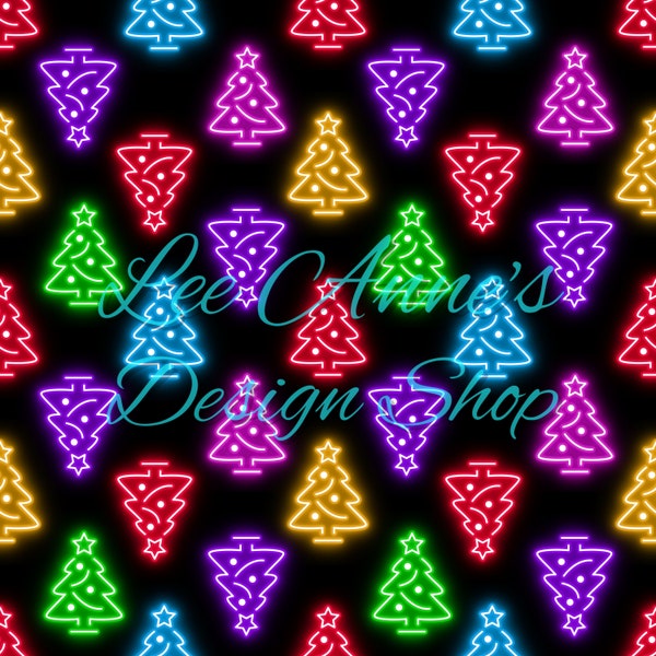 Neon Christmas Cards Etsy