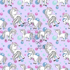 Patrón sin costuras, patrón de ponis, pony, burbujas, femenino, rosa, lindo, chicas, bonitas
