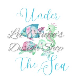 Animaux marins, sous la mer, animaux océaniques png, tortue de mer, cheval imprimable, aquarelle vie marine, poisson tropical, aquarelle de l’océan
