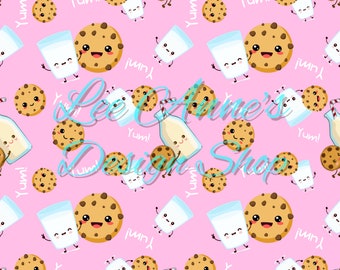 Seamless pattern, Cookies seamless, cookies and milk seamless, milk seamless, yum seamless, chocolate chip cookie seamless