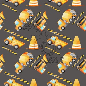 Seamless pattern, construction, trucks, dump truck, bulldozer, cement mixer, boys, construction party theme, pattern, png