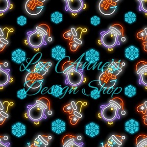 Naadloos patroon, neon naadloos, Kerstmis Neon, Kerstmis naadloos, pinguïn naadloos, neon pinguïn