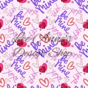 Naadloos patroon, Valentijnsdag naadloos, Wees de mijne naadloos, Hart naadloos, XOXO patroon, harten patroon, Liefde naadloos