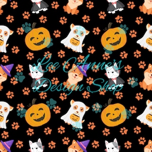 Nahtloses Muster, Halloween Hunde nahtlos, Hund nahtlos, Halloween nahtlos, Corgis nahtlos, Corgis Halloween, Französische Bulldogge Halloween