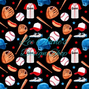 Seamless pattern, Baseball seamless, ball game seamless, baseball watercolor